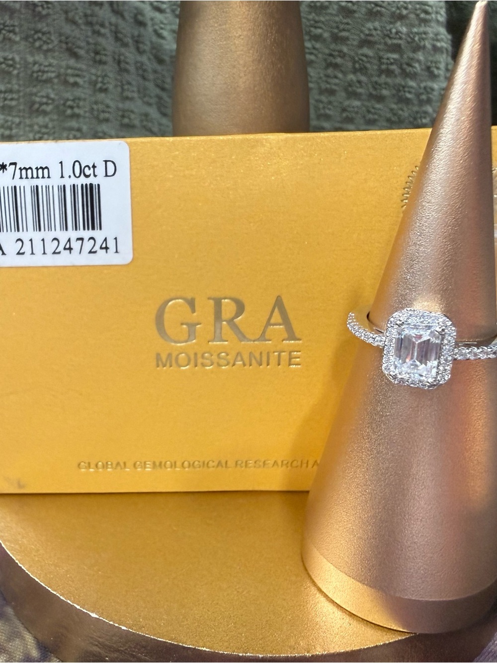 Emerald-Cut Halo Ring in Silver